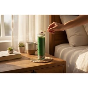 Stella Prayer Candle Unisex 6oz Green Brand New Tall Glass Jar Veladora Mística